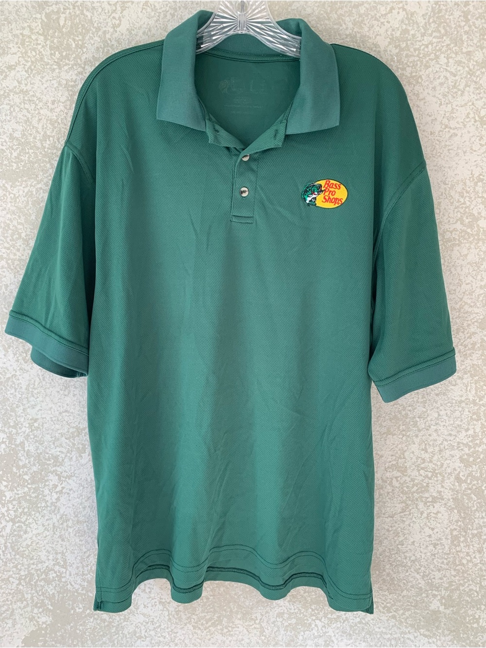 Bass Pro‎ Shops Forest Green Polo with Logo Patch XL Casual Preppy Lightweight